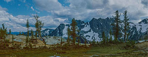 Entiat Mtns. from Lower Ice Lake (panorama)