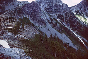 Lower Ice Lake precariously perched