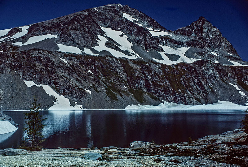 Mt. Maude towering above Upper Ice Lake.