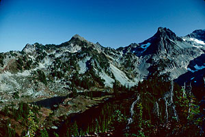 No Name Lake with sprawling Mt. Daniel behind