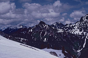 New PCT in distance, to west of Rampart Ridge