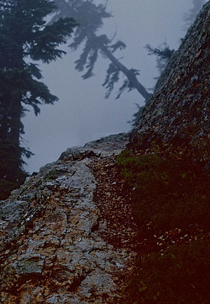 Rock ledge at Rampart Lakes