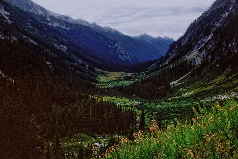 Looking back down to Spider Meadow